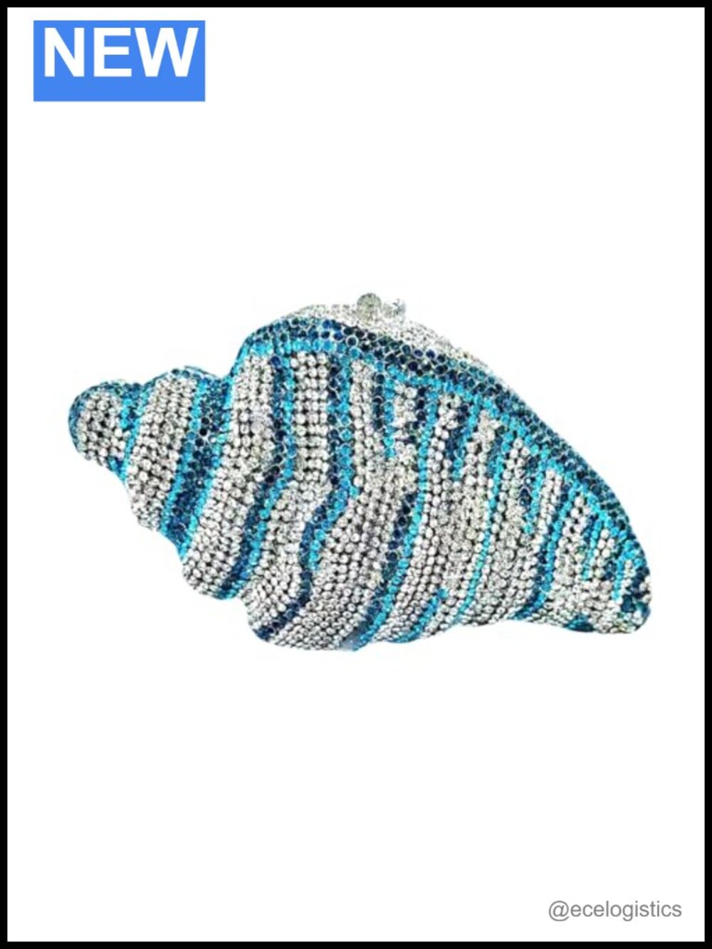 Conch Shell Rhinestone Clutch Purse Crystal Evening Bag Women's